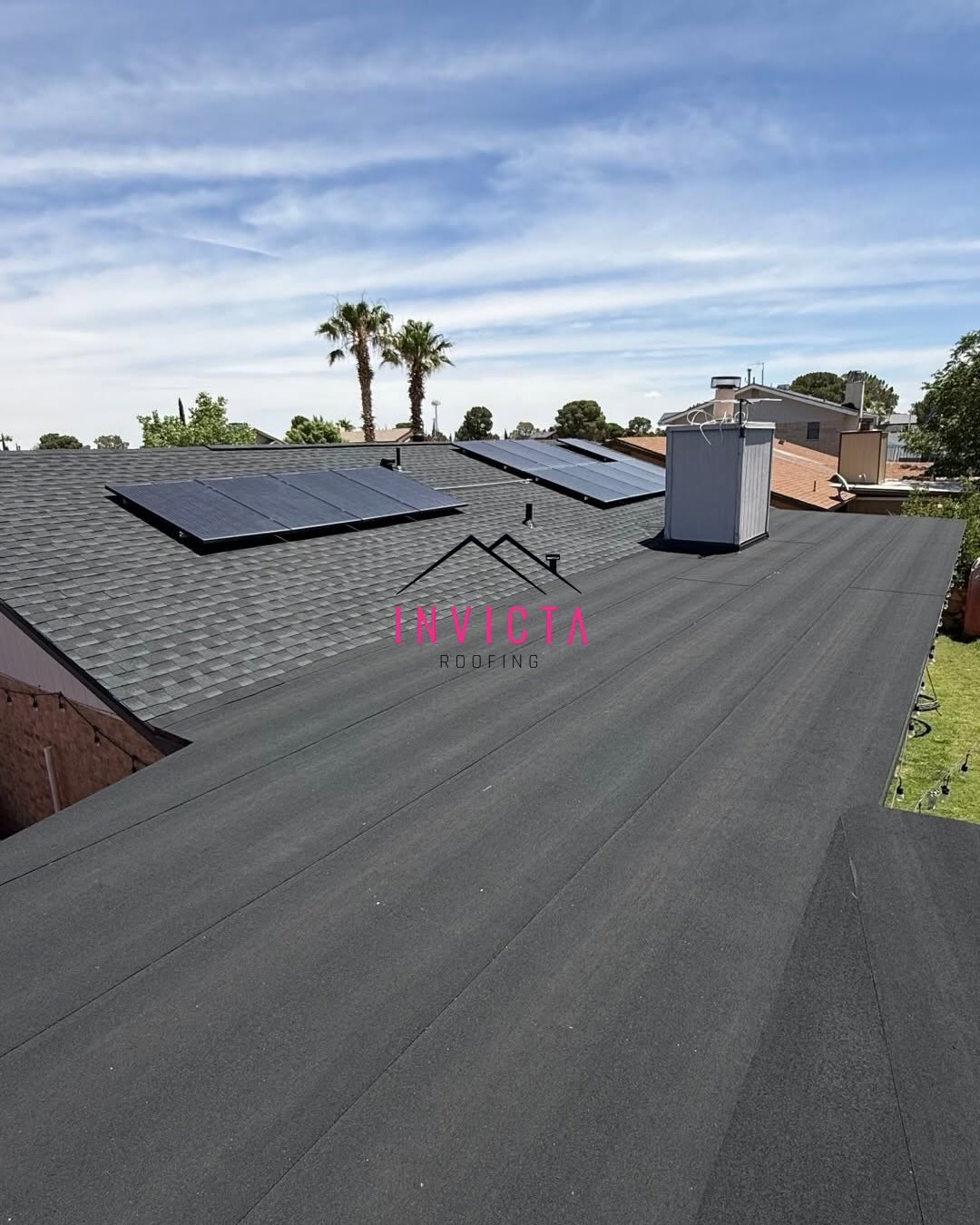 Roofing panel with visible damage